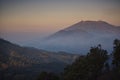 Mount Raung active volcano at sunrise Java ,Indonesia.