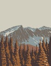 Mount Revelstoke National Park in British Columbia Canada WPA Poster Art
