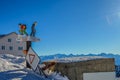 Mount Rigi or Mt Rigi Kulm covered in snow in winter where cogwheel train runs in Switzerland Royalty Free Stock Photo