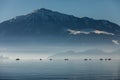 Mount Rigi seen from Zug with over the Zugersee Royalty Free Stock Photo