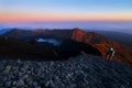 Mount Rinjani Crater Lake at sunrise