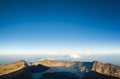 Mount Rinjani summit view at sunrise, Lombok, Indonesia Royalty Free Stock Photo