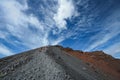 Mount Rinjani sand track with magnificent blue sky Royalty Free Stock Photo