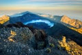 Mount Rinjani summit in the morning during sunrise - Lombok, Indonesia. Royalty Free Stock Photo