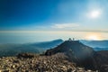 Mount Rinjani summit view at sunrise, Lombok, Indonesia Royalty Free Stock Photo