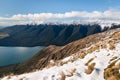 Mount Robert, Lake Rotoiti and Saint Arnaud Range in winter, South Island, New Zealand Royalty Free Stock Photo