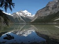 Mount Robson Provincial Park, Whitehorn Mountain reflected in Kinney Lake, Canadian Rocky Mountains, British Columbia Royalty Free Stock Photo