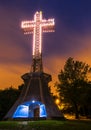 The Mount Royal Cross at night