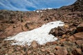 Mount Ruapehu covered with snow landscape and snow covered slope in Tongariro National park Royalty Free Stock Photo