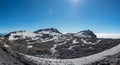 Mount ruapehu crater lake in summer with light snow