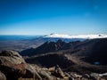 Mount ruapehu crater lake in summer with light snow Royalty Free Stock Photo