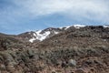 Mount Ruapehu with a snow covered cap landscape in summer, Tongariro National Park Royalty Free Stock Photo