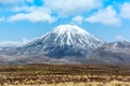 Mount Ruapehu and Tama Lake Landscape Tongariro National Park, N Royalty Free Stock Photo