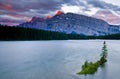 Mount Rundle and Two Jack Lake, Banff National Park Royalty Free Stock Photo