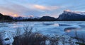 Mount Rundle and Vermilion Lakes in winter, Banff, AB