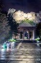 Mount Rushmore entrance at night from the avenue of flags, South Dakota Royalty Free Stock Photo