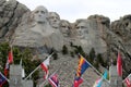 Mount Rushmore with Flags in Foreground