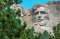 Mount Rushmore National Memorial Sculpture close up of Abraham Lincoln Royalty Free Stock Photo