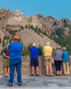 Mount Rushmore National Memorial tourists on the Grand View Terrace Royalty Free Stock Photo