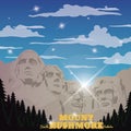 Mount rushmore national memorial. Vector illustration decorative design