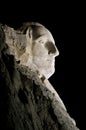 Mount Rushmore at night showing George Washingtons head Royalty Free Stock Photo