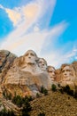 Mount Rushmore sunset colors Royalty Free Stock Photo