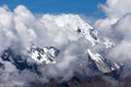 Mount Salkantay in the middle of clouds Andes Peru Royalty Free Stock Photo