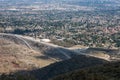 Aerial View of the City of Claremont, Ontario, Upland, Rancho Cucamonga, Montclair, and Pomona from Potato Mountain, Mount Baldy