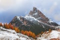 Mount Sass de Stria, Falzarego path, Dolomites Royalty Free Stock Photo