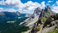 Seceda west side mountaintops Royalty Free Stock Photo