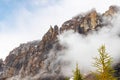 Mount Shaffer at Lake O`Hara on Opabin Trail in Yoho National Park Royalty Free Stock Photo