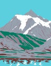 Mount Shuksan a Glaciated Massif in Cascade Range Located in Northern Cascades National Park in Washington WPA Poster Art