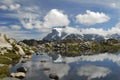 Mount Shuksan reflecting in a small alpine lake Royalty Free Stock Photo