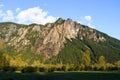 Mount Si rising above the farmland in North Bend Washington