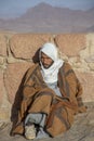 Mount Sinai , Mount Moses , Egypt - March 4,2019 : Portrait of a Bedouin Guide on the summit of Mount Sinai in Egypt Royalty Free Stock Photo