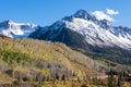 Mount Sneffels in the late afternoon autumn light in south western Colorado. Royalty Free Stock Photo