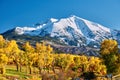 Mount Sopris autumn landscape in Colorado Royalty Free Stock Photo