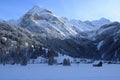 Mount Spitzhorn and Sanetsch mountain pass in winter Royalty Free Stock Photo