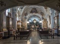 Mount St. Anna, Poland, January 22, 2022: Inside the Basilica of St. Anna in the international sanctuary of St. Anna  with Royalty Free Stock Photo