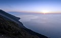 Mount Stromboli and sunset Royalty Free Stock Photo