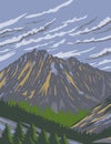Mount Stuart in the Enchantments within Alpine Lakes Wilderness Area Washington State WPA Poster Art
