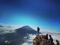 Mount Sumbing view from Mount Sindoro Central Java Indonesia