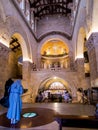 MOUNT TABOR, ISRAEL, July 10, 2015: Inside the Church of the Transfiguration on Mount Tabor Royalty Free Stock Photo