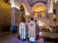 MOUNT TABOR, ISRAEL, July 10, 2015: Inside the Church of the Transfiguration on Mount Tabor Royalty Free Stock Photo