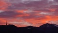 Mount Tampa and Mount Postavarul at sunset, Brasov, Transylvania, Romania Royalty Free Stock Photo