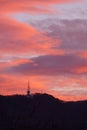 Mount Tampa at sunset, Brasov, Transylvania, Romania Royalty Free Stock Photo