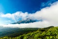 Mount Taranaki hidden behind clouds Royalty Free Stock Photo