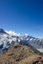 Glacier of mt cook, Aoraki Mt Cook national park Southern Alps mountain South Island, New Zealand Royalty Free Stock Photo
