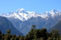 Mount Tasman and Mount Cook, Southern Alps, NZ Royalty Free Stock Photo