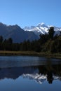 Mount Tasman and reflection in Lake Matheson Royalty Free Stock Photo